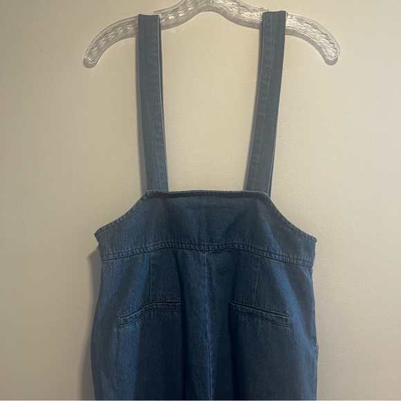 LE LIS Denim Jean Wide Leg Overalls - Picture 7 of 14